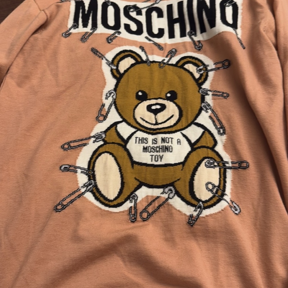 NWT Moschino couture moschino teddy bear pink wool sweater dress - Picture 5 of 7